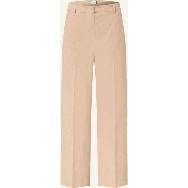 Seductive Marlenehose Domenica Mit Leinen beige