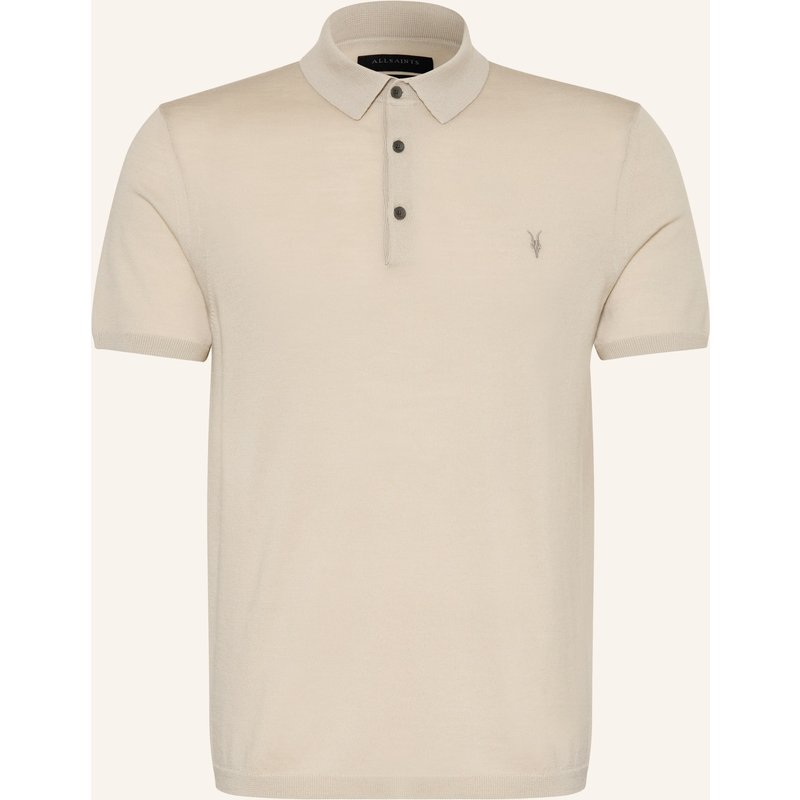Allsaints Strick-Poloshirt Mode Merino Aus Merinowolle gruen