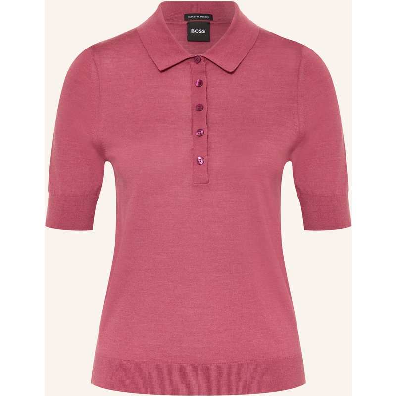Boss Poloshirt Fidenka Aus Merinowolle rot
