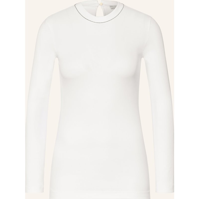 Brunello Cucinelli Longsleeve Mit Schmuckperlen weiss