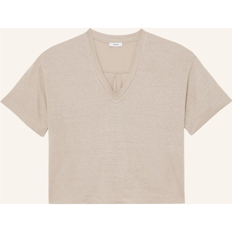 Reiss T-Shirt Ember Aus Leinen beige