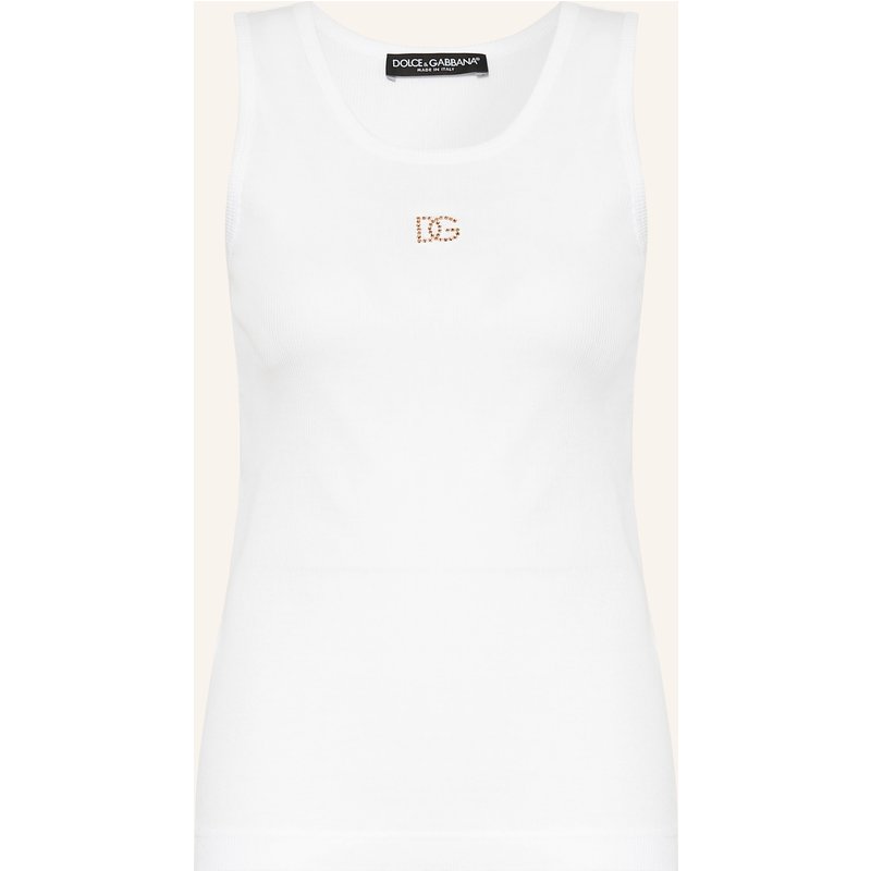 Dolce & Gabbana Top Mit Schmucksteinen weiss