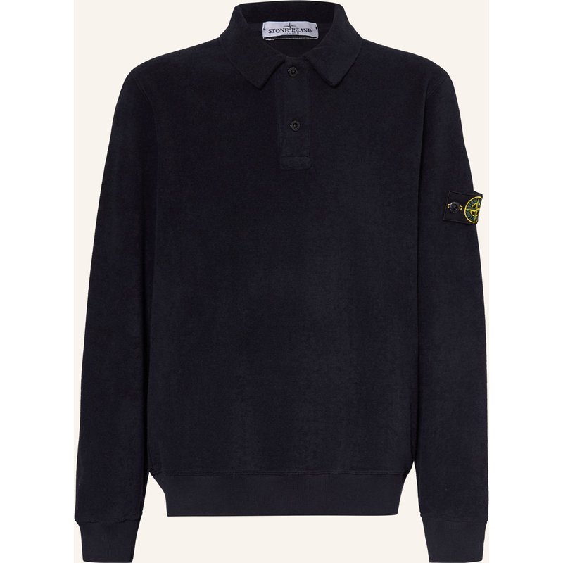Stone Island Junior Frottee-Poloshirt blau