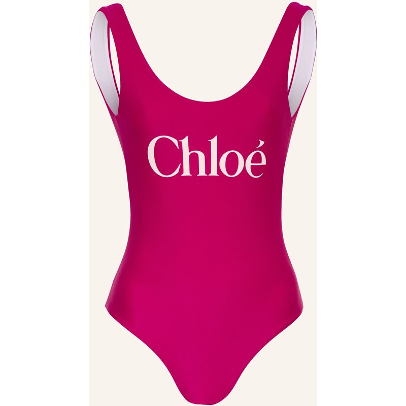 Chloé Badeanzug Logo pink