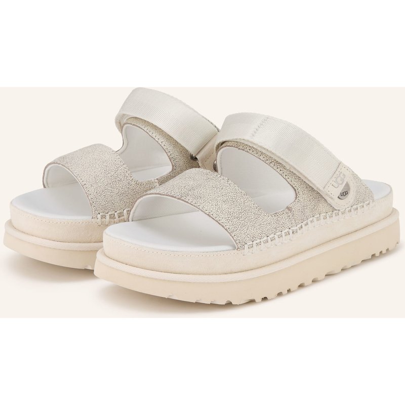 Ugg Plateau-Pantoletten Goldenstar Crackle Glide weiss