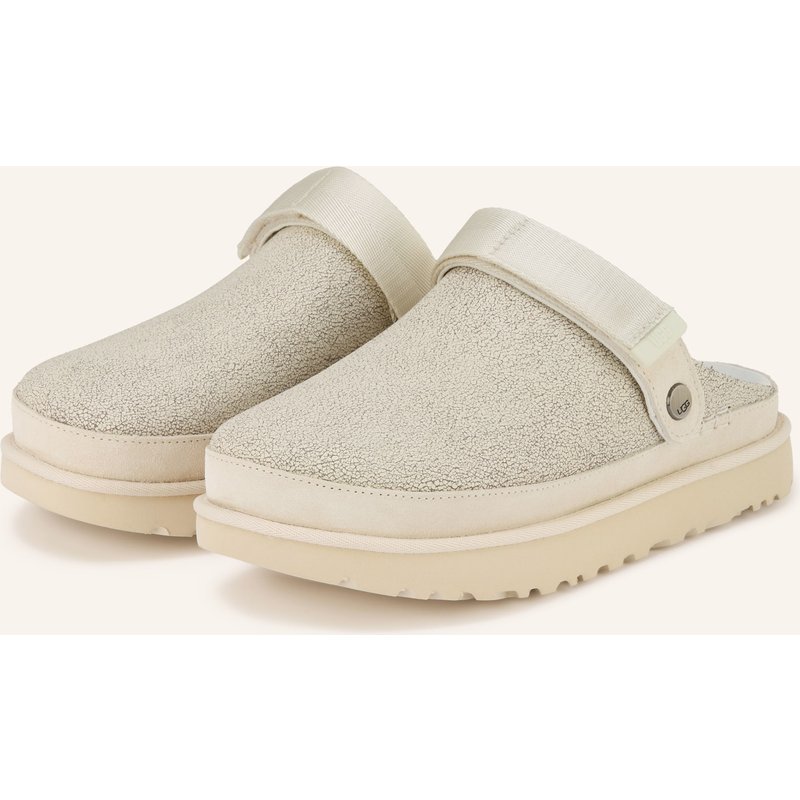 Ugg Plateau-Pantoletten Goldenstar Crackle weiss