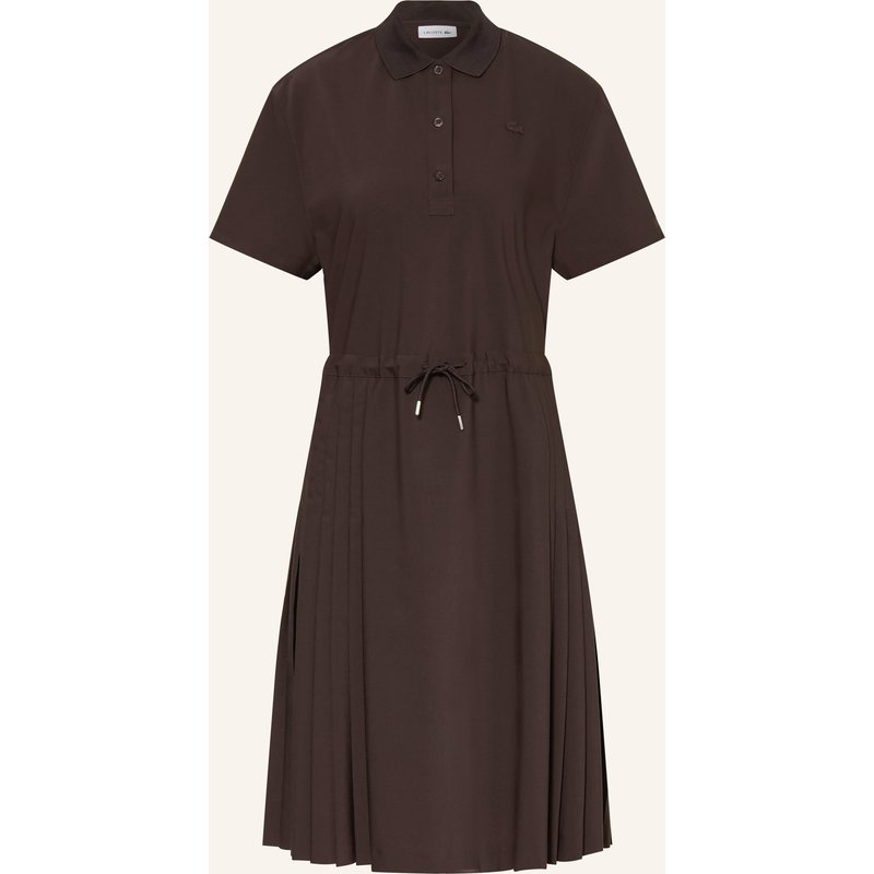 Lacoste Hemdblusenkleid Mit Plissees braun
