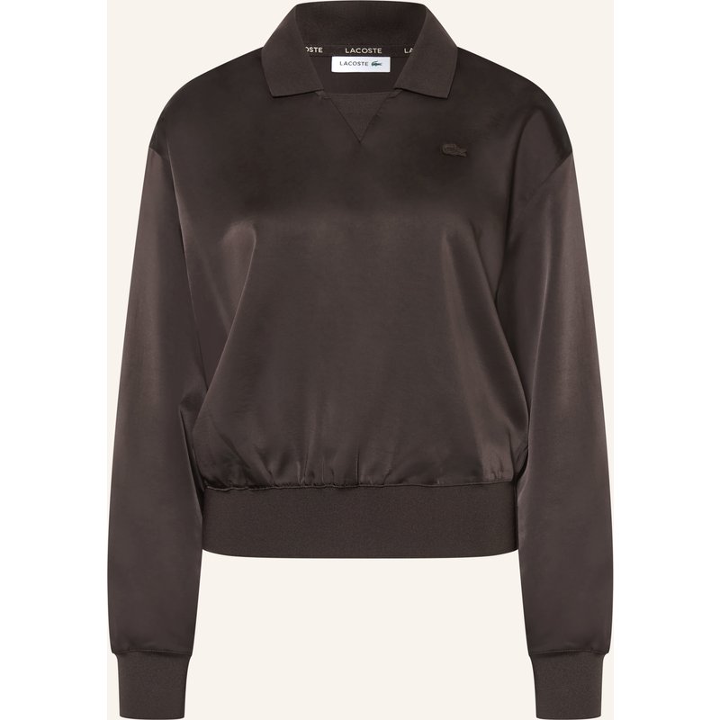 Lacoste Blusenshirt Aus Satin braun