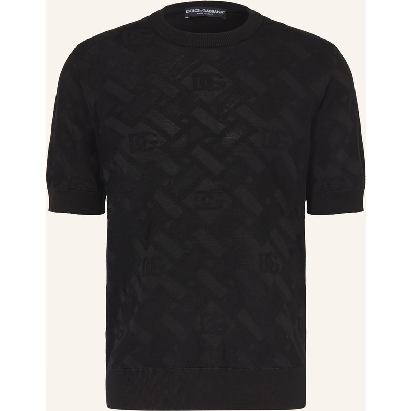 Dolce & Gabbana Strick-Poloshirt Aus Seide schwarz
