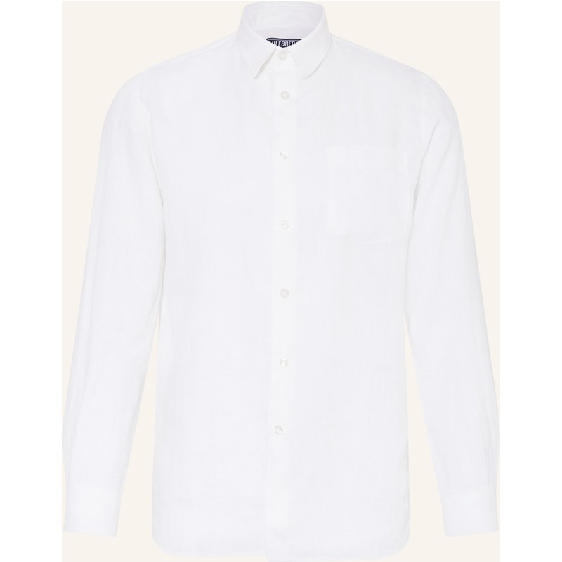 Vilebrequin Leinenhemd Caroubis Comfort Fit weiss