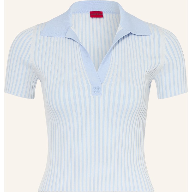 Hugo Strick-Poloshirt Sunsyra blau