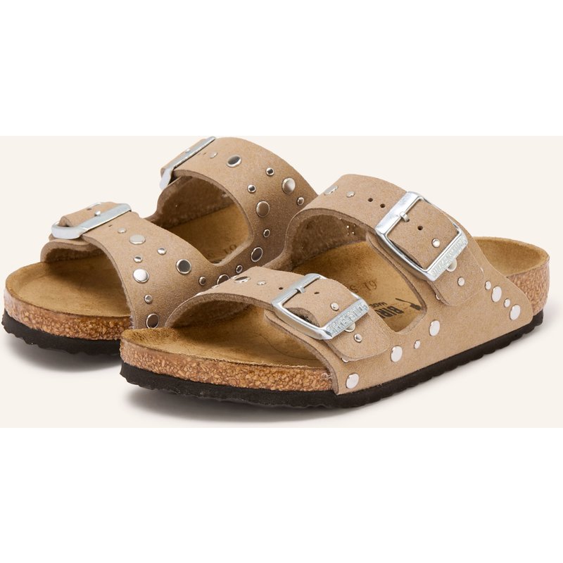 Birkenstock Pantoletten Arizona Rivet Border Mit Nieten beige