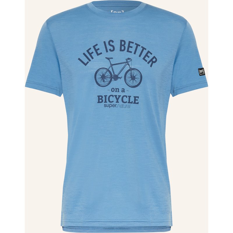 Super.Natural T-Shirt Better Bike Mit Merinowolle blau