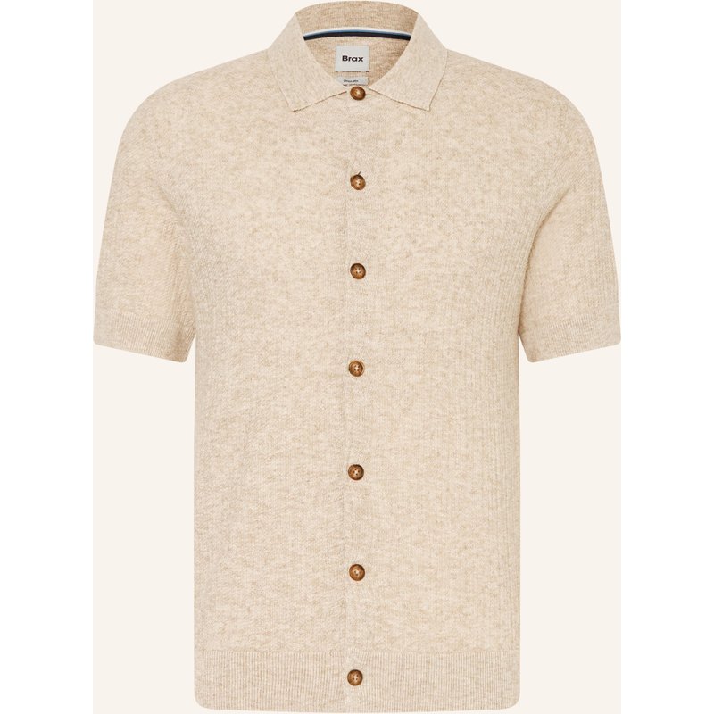 Brax Strickhemd Jimmy Slim Fit Mit Leinen beige