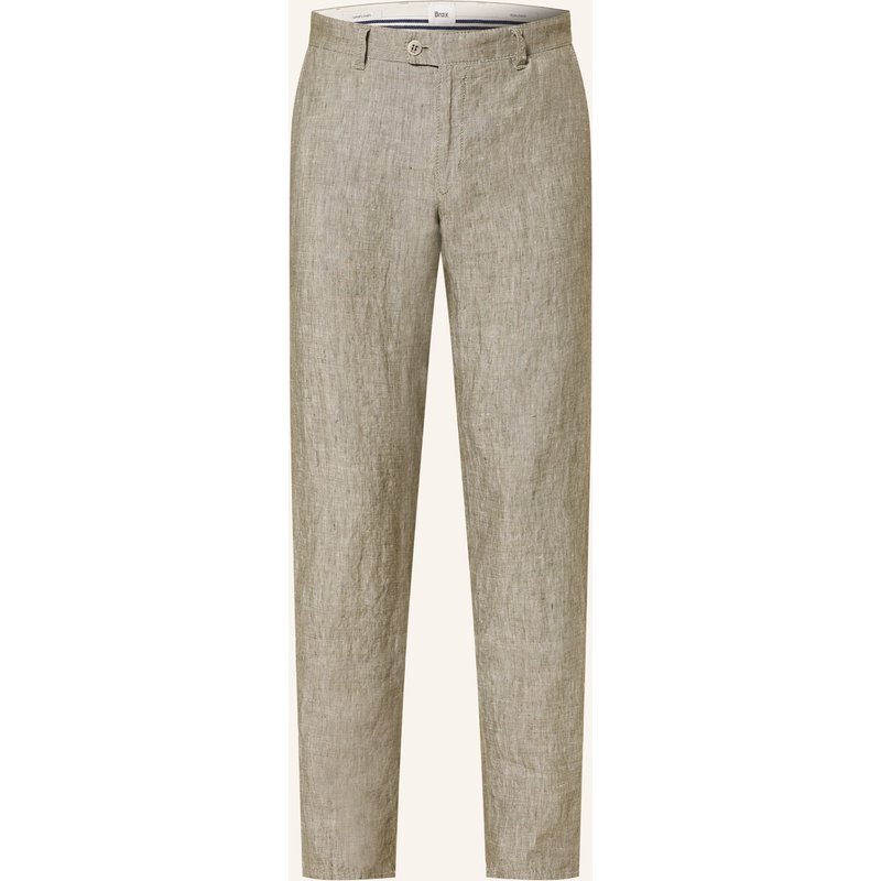 Brax Chino Fabio Modern Fit Aus Leinen gruen