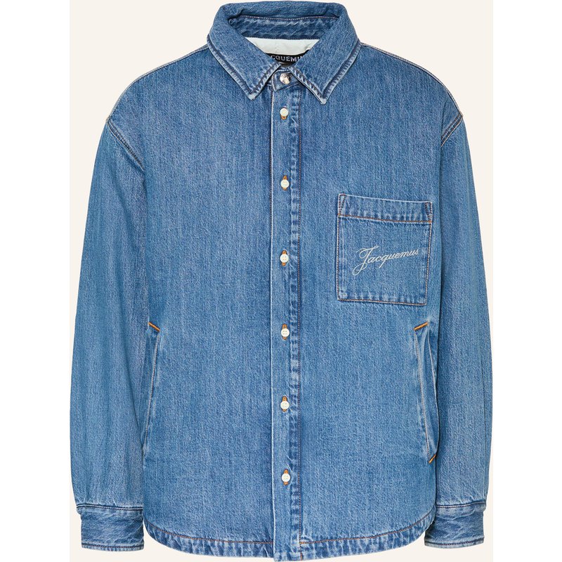 Jacquemus Jeans-Overjacket La Chemise Boulanger blau