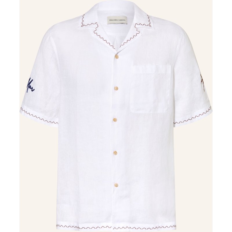 Frescobol Carioca Resorthemd Alves Comfort Fit Aus Leinen weiss