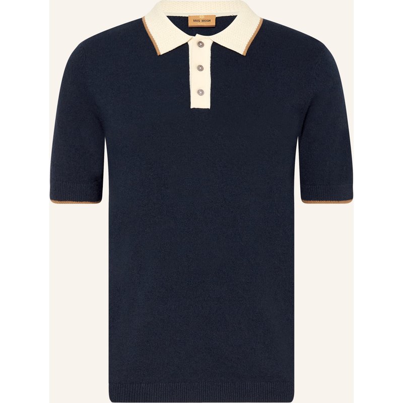 Mos Mosh Gallery Strick-Poloshirt Mmgfrancesco Regular Fit blau