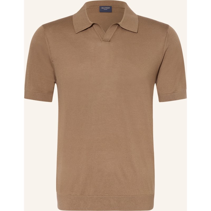 Olymp Strick-Poloshirt braun
