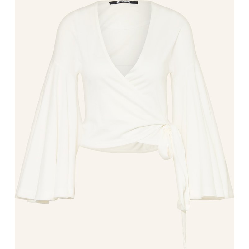 Jacquemus Wickelbluse Le Cache Coeur Ventadou Mit 3/4-Arm weiss