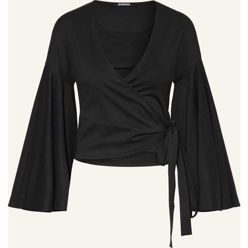 Jacquemus Wickelbluse Le Cache Coeur Ventadou Mit 3/4-Arm schwarz