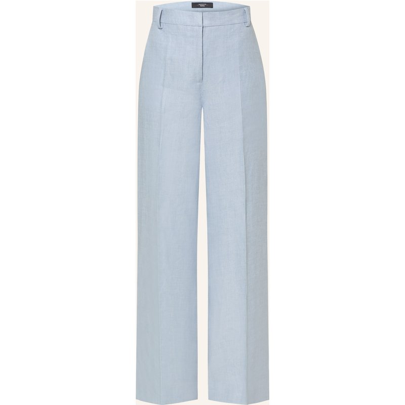 Weekend Max Mara Marlenehose Malizia Aus Leinen blau