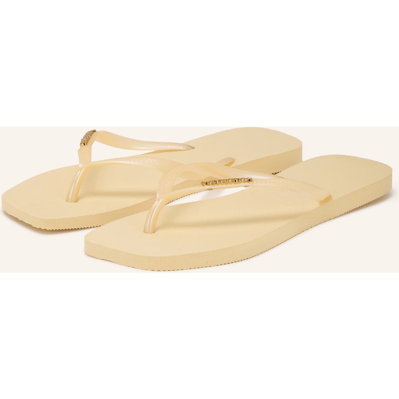 Havaianas Zehentrenner Slim Square Logo Metallic gelb