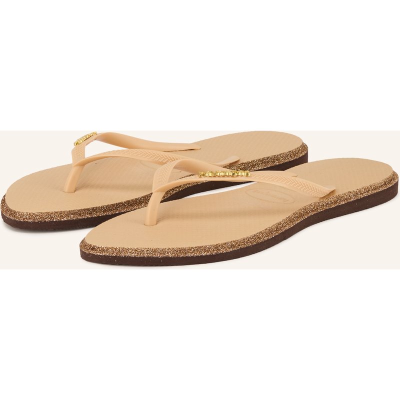 Havaianas Zehentrenner Slim Point Glitter braun