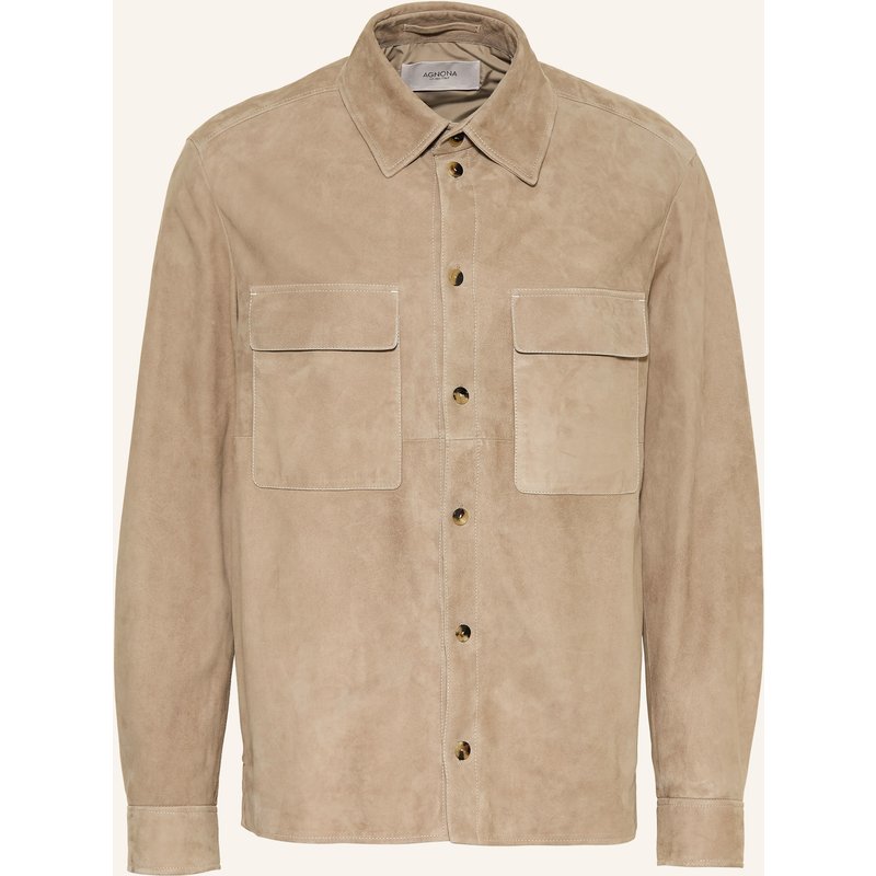 Agnona Lederjacke beige