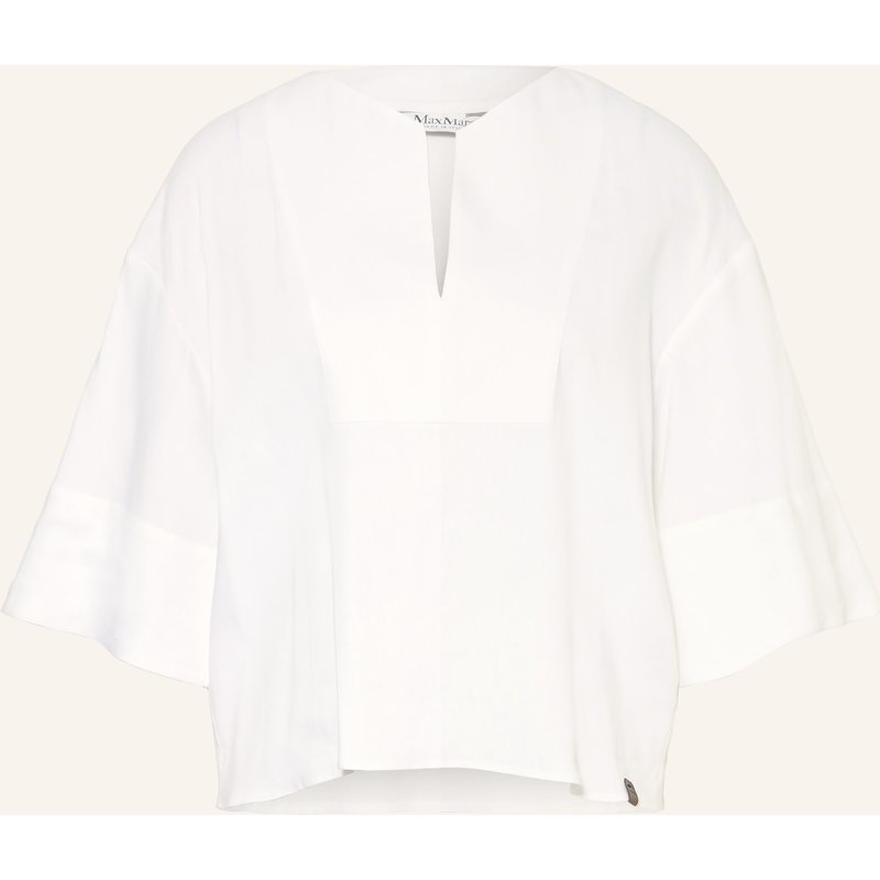 Max Mara Blusenshirt Sospiro Mit Leinen Und 3/4-Arm weiss