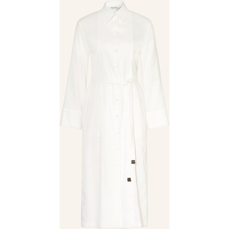 Max Mara Hemdblusenkleid Nordica Mit Leinen weiss