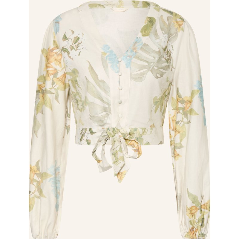 Guess Cropped-Bluse Shirley Mit Leinen gruen