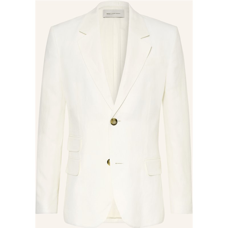 Ami Paris Sakko Regular Fit Mit Leinen weiss