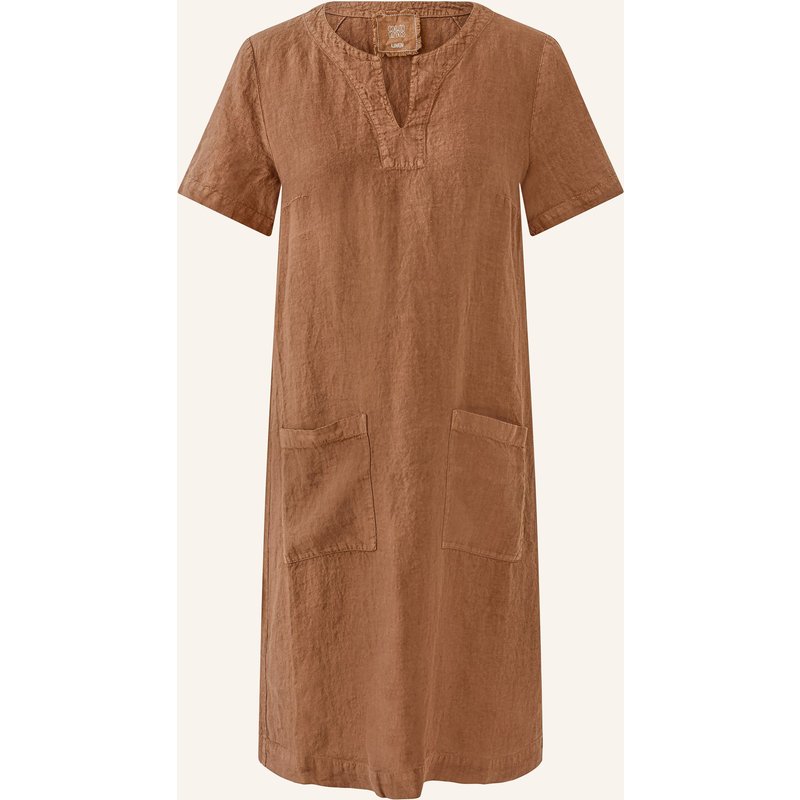 Oui Leinenkleid braun