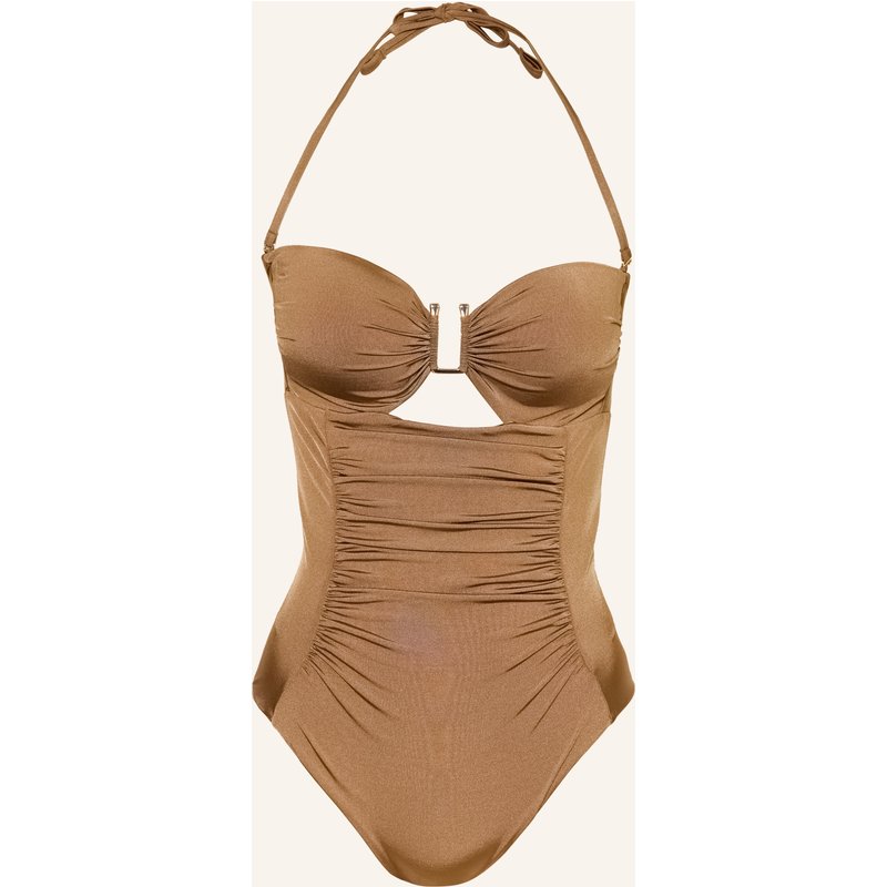 Max Mara Beachwear Bandeau-Badeanzug Bchcurva Mit Cut-Out beige