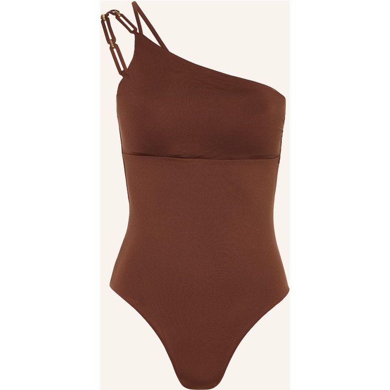 Max Mara Beachwear One-Shoulder-Badeanzug Bchcappa braun