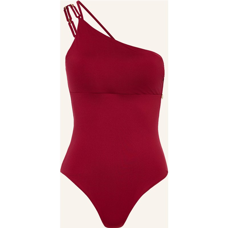 Max Mara Beachwear One-Shoulder-Badeanzug Bchcappa rot