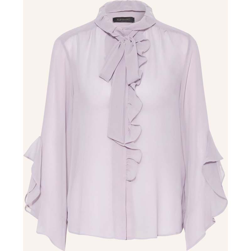 Elena Miro Bluse Mit Abnehmbarer Schluppe Und Rüschen lila