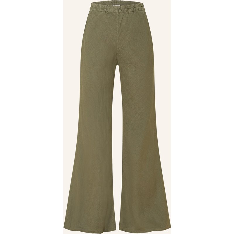 Sosue Bootcut-Hose Joanna Aus Leinen gruen