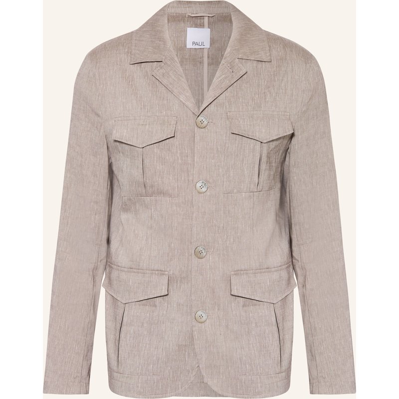 Paul Overshirt Mit Leinen beige