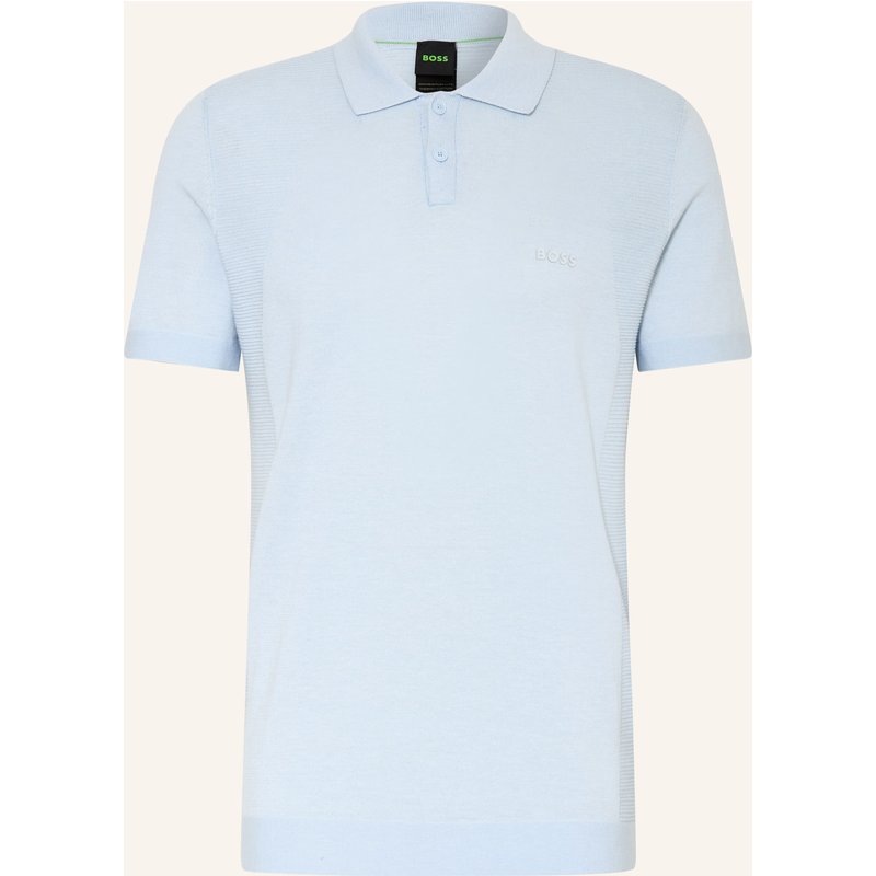 Boss Strick-Poloshirt Momentum Lite Regular Fit blau