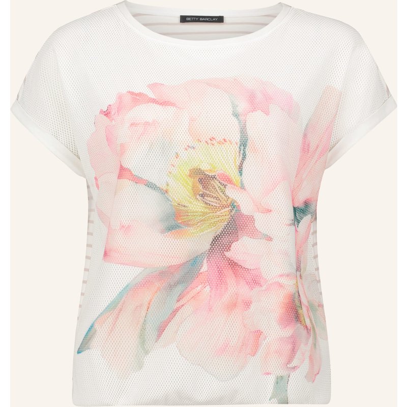 Betty Barclay T-Shirt Im Materialmix weiss