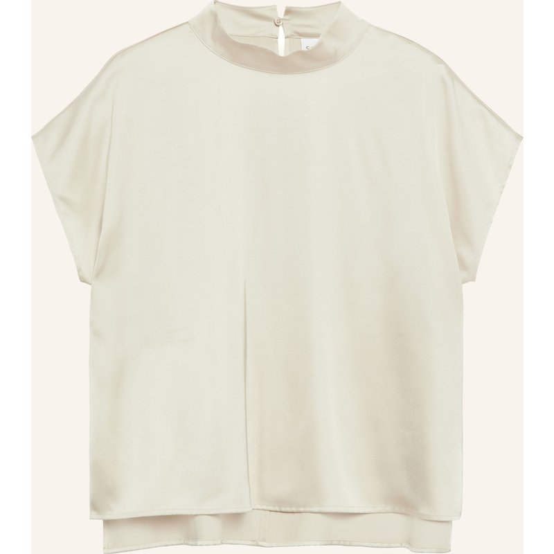 Comma Blusenshirt Aus Satin beige
