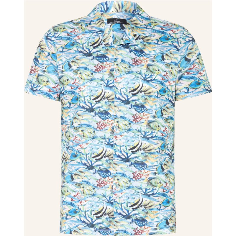 Ragman Resorthemd Regular Fit Aus Jersey blau