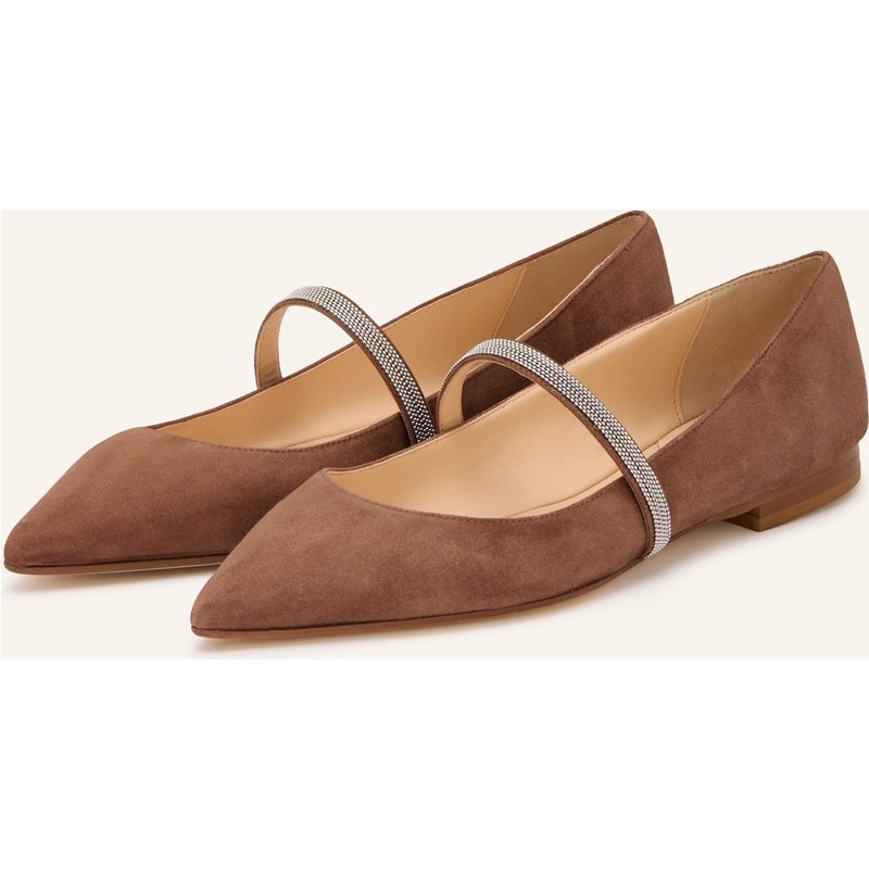 Prosperine Mary-Jane-Ballerinas Mit Schmuckperlen braun
