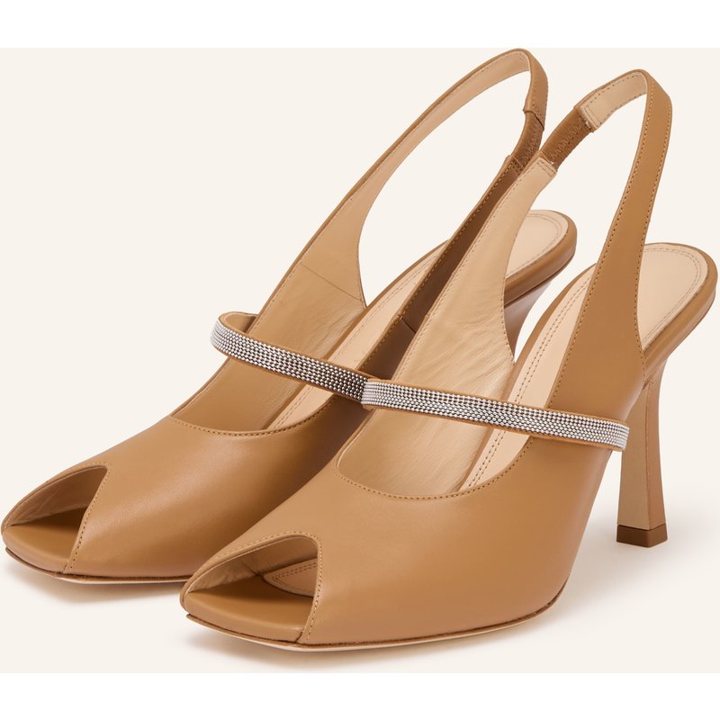 Prosperine Slingpumps Mit Schmuckperlen braun