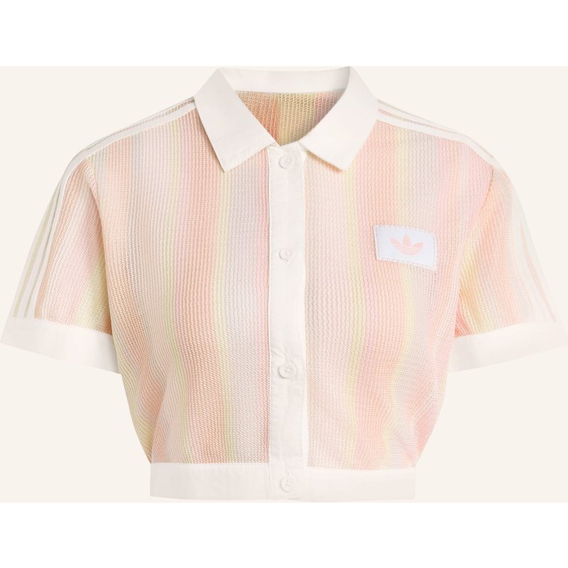 Adidas Originals Poloshirt Striped Cropped rosa