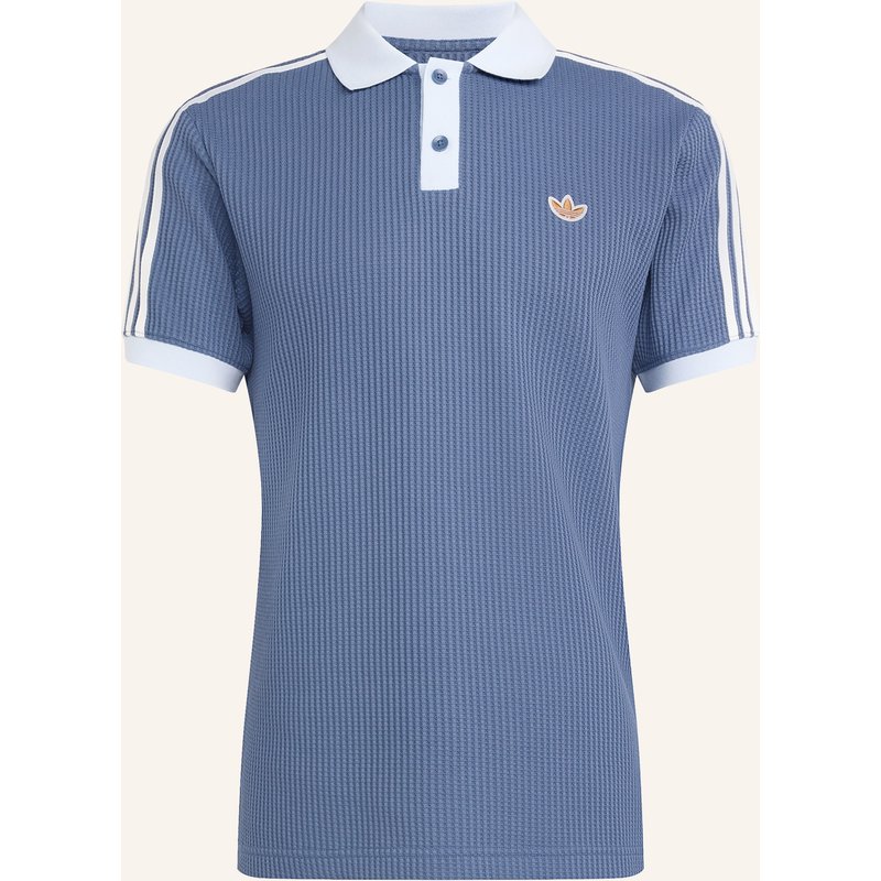 Adidas Originals Piqué-Poloshirt Waffle Knit blau