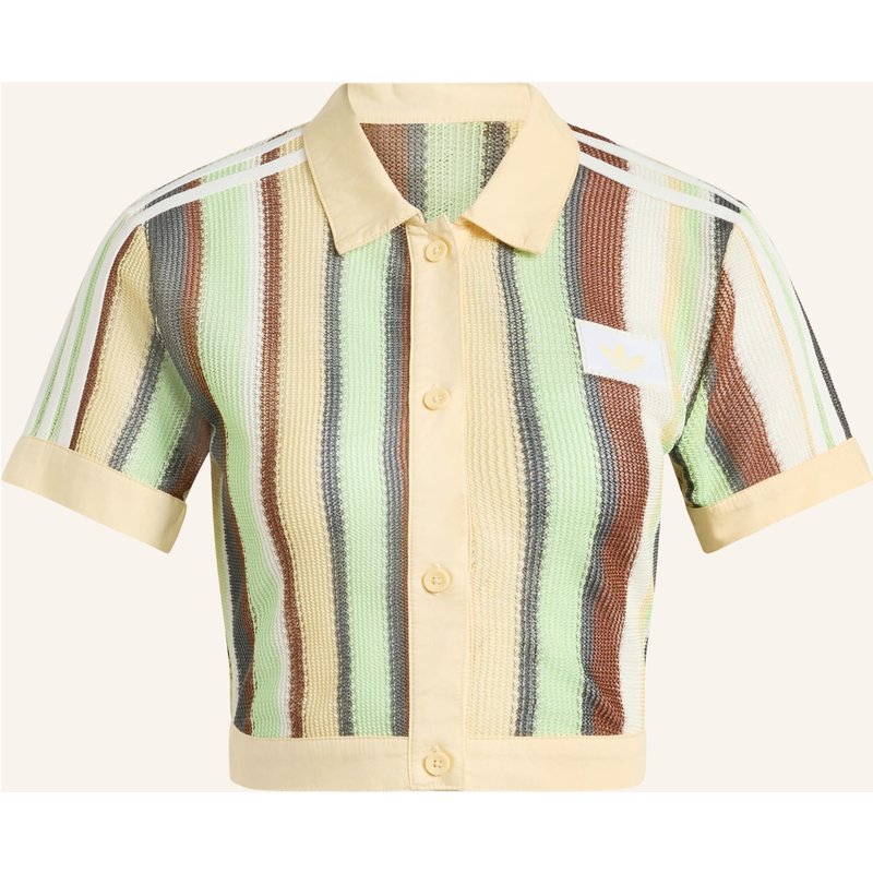 Adidas Originals Strick-Poloshirt Striped Cropped gelb