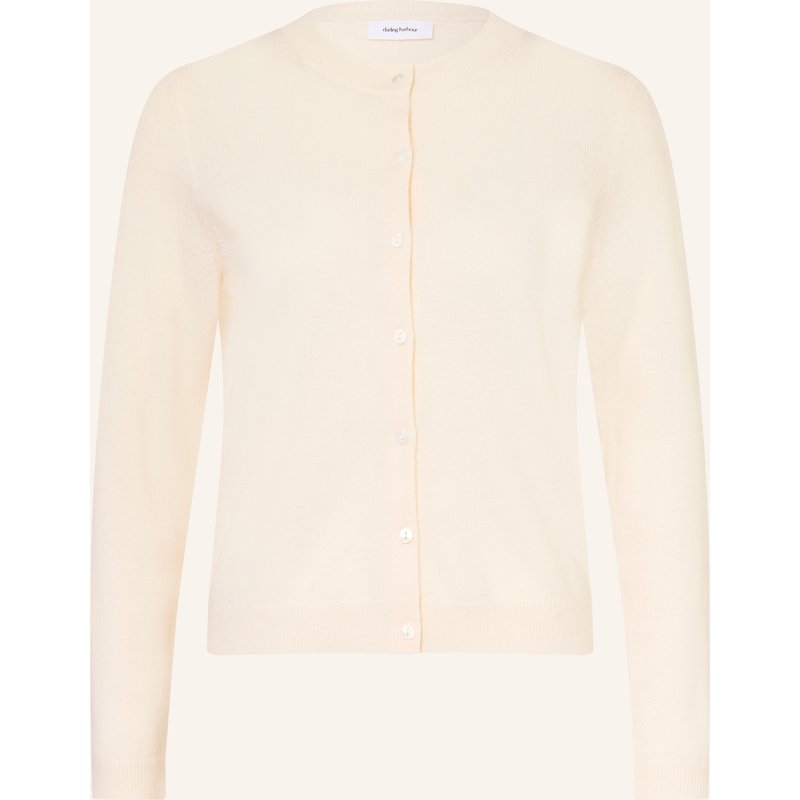 Darling Harbour Strickjacke Aus Cashmere weiss